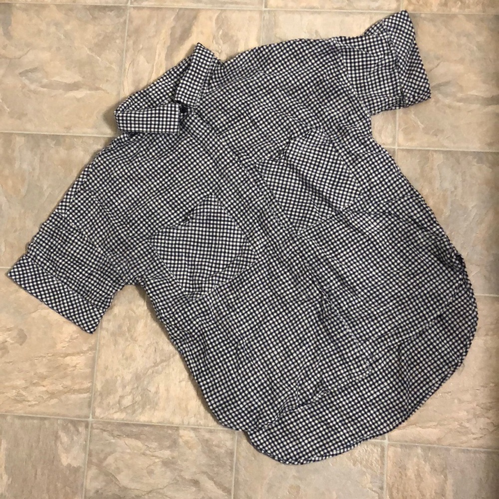 Checked Button Up Blouse